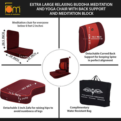 Extra Large Meditation Chair, Maroon (4-Pack)