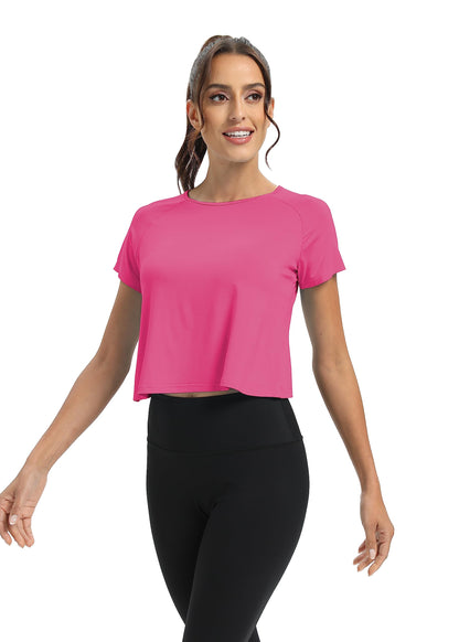 Mippo Women’s Cropped Split Back Workout Top