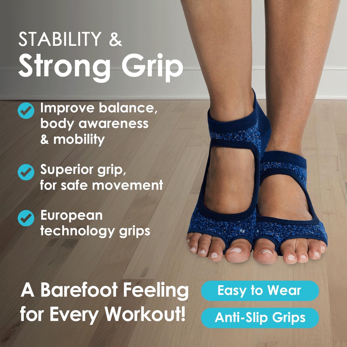 Tucketts Toeless Grip Pilates Socks for Women