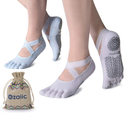 Ozaiic Women’s Non-Slip Yoga Socks with Grips