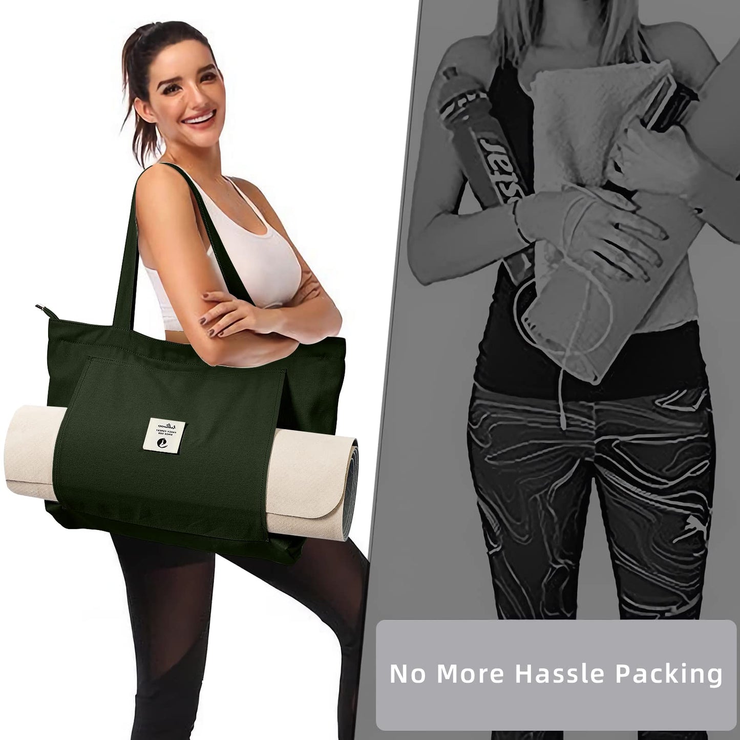WLLWOO Yoga Mat Tote Bag for Women