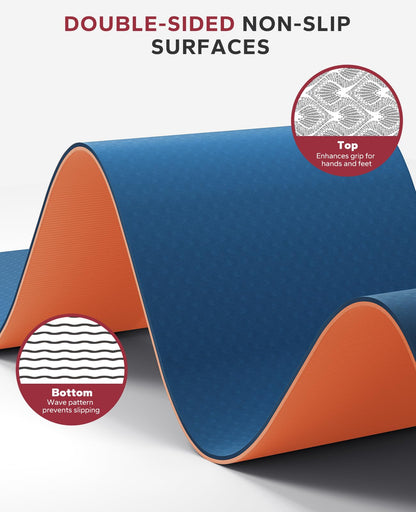 HAPBEAR Large Non-Slip Yoga Mat with Accessories