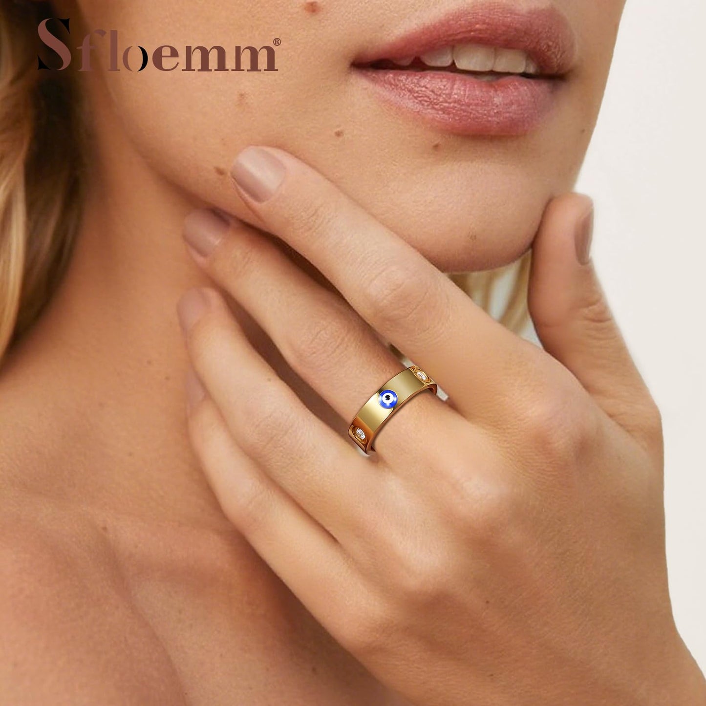 18K Gold Evil Eye Ring