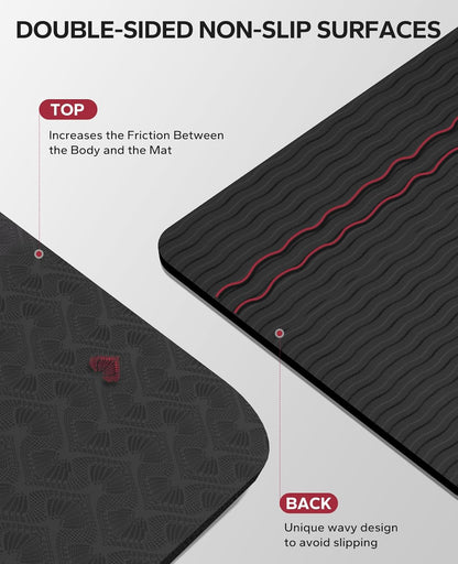 HAPBEAR Extra-Large Non-Slip Yoga & Exercise Mat