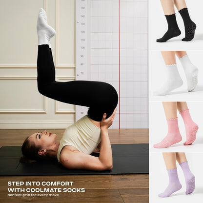 CoolMate Women’s Non-Slip Pilates Yoga Socks
