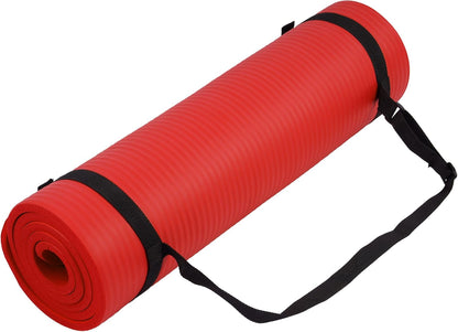 Extra Thick 1/2" High-Density Yoga Mat with Strap