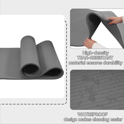 Extra Thick 1/2" High-Density Yoga Mat with Strap