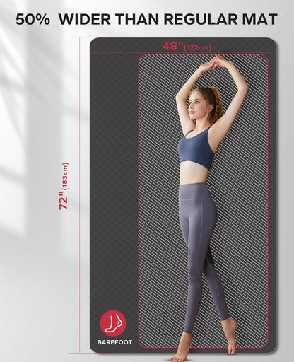 HAPBEAR Extra-Large Non-Slip Yoga & Exercise Mat