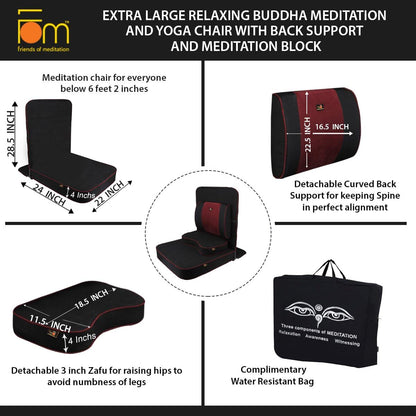 Extra Large Meditation Chair, Black (4-Pack)