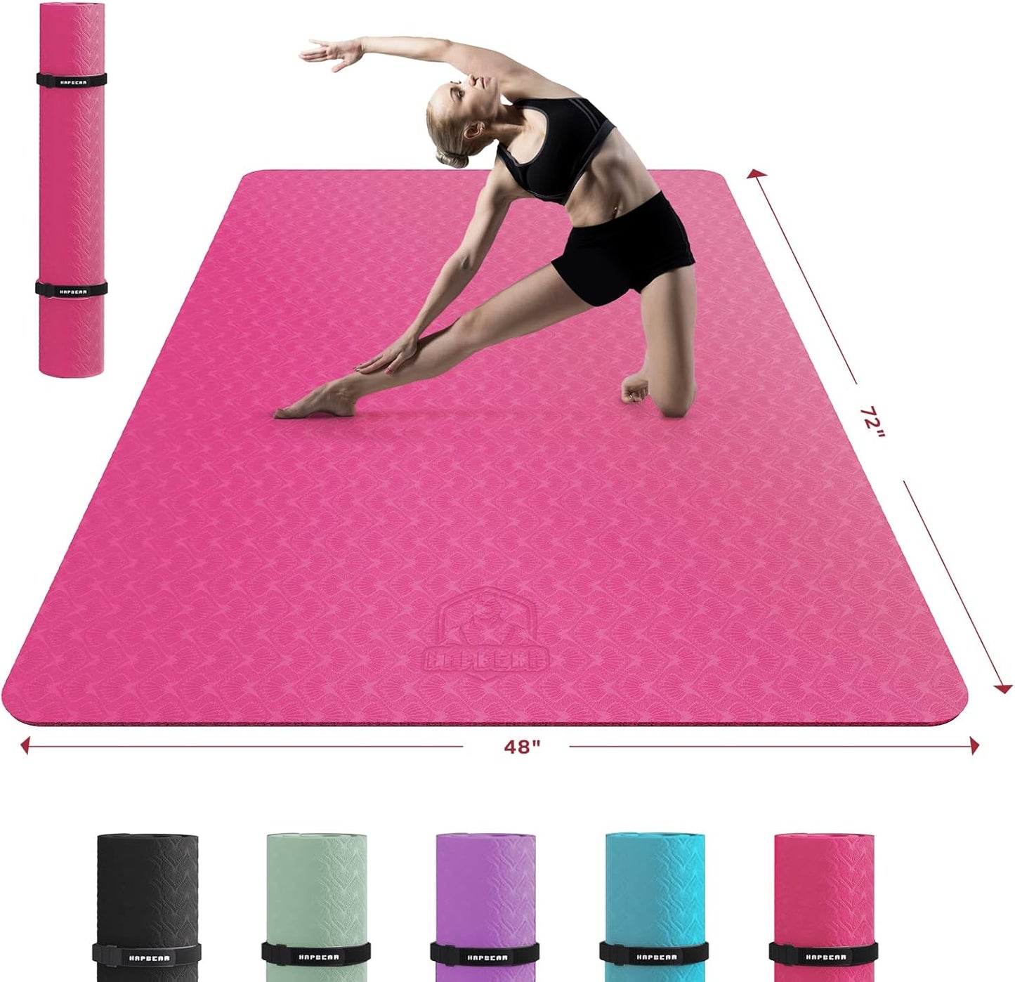 HAPBEAR Extra-Large Non-Slip Yoga & Exercise Mat