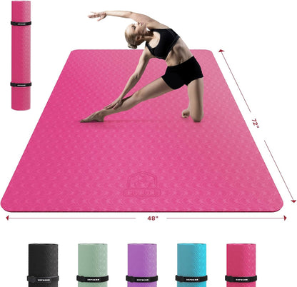 HAPBEAR Extra-Large Non-Slip Yoga & Exercise Mat