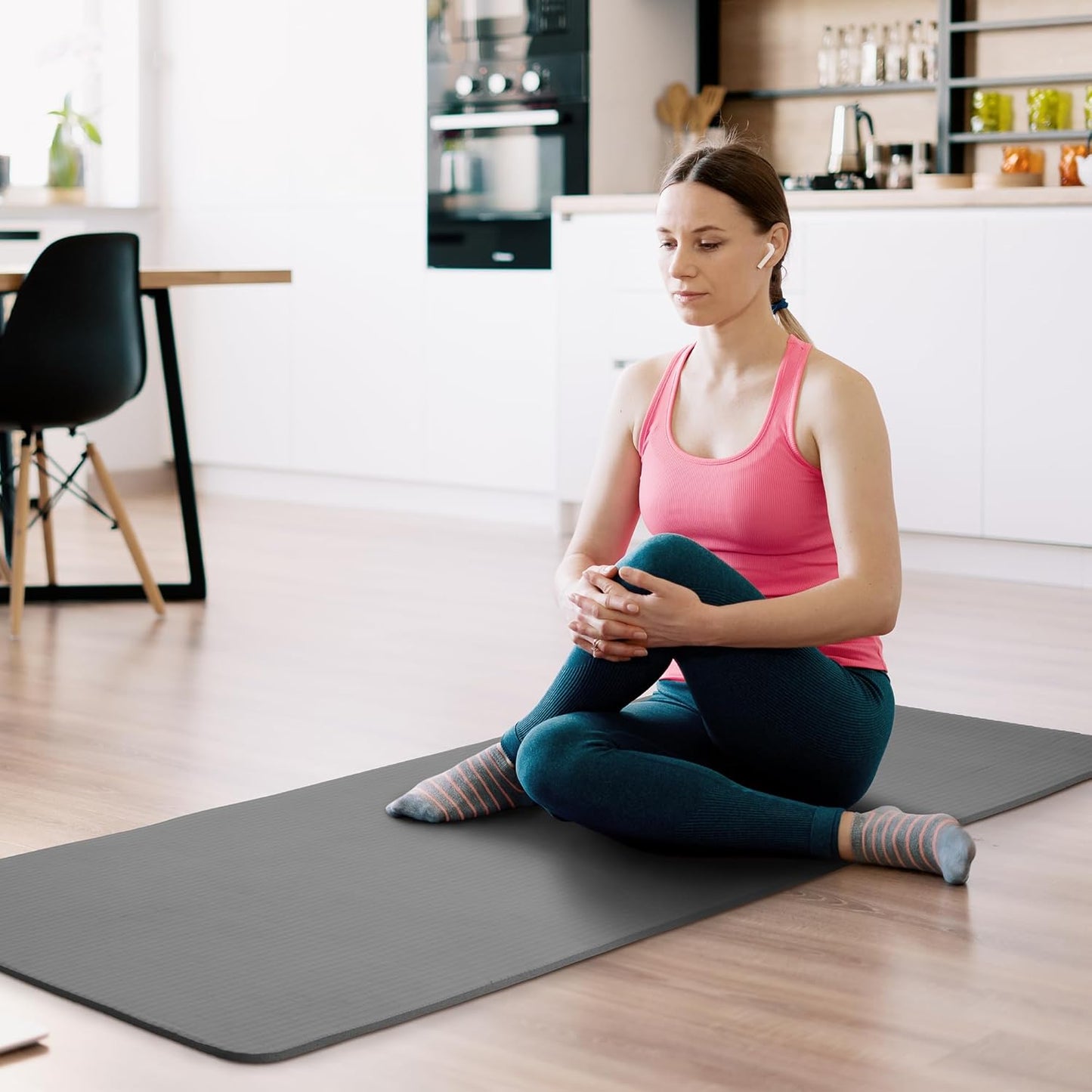 Extra Thick 1/2" High-Density Yoga Mat with Strap