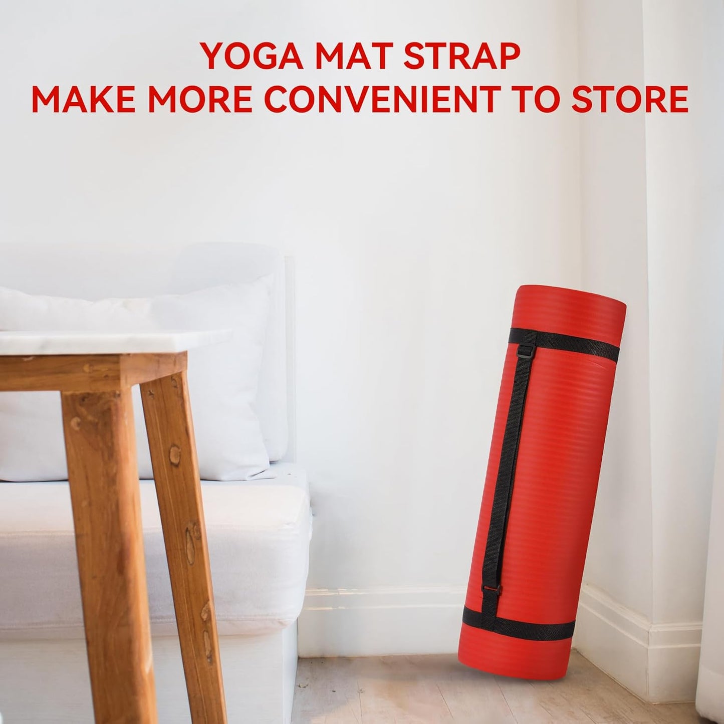 Extra Thick 1/2" High-Density Yoga Mat with Strap