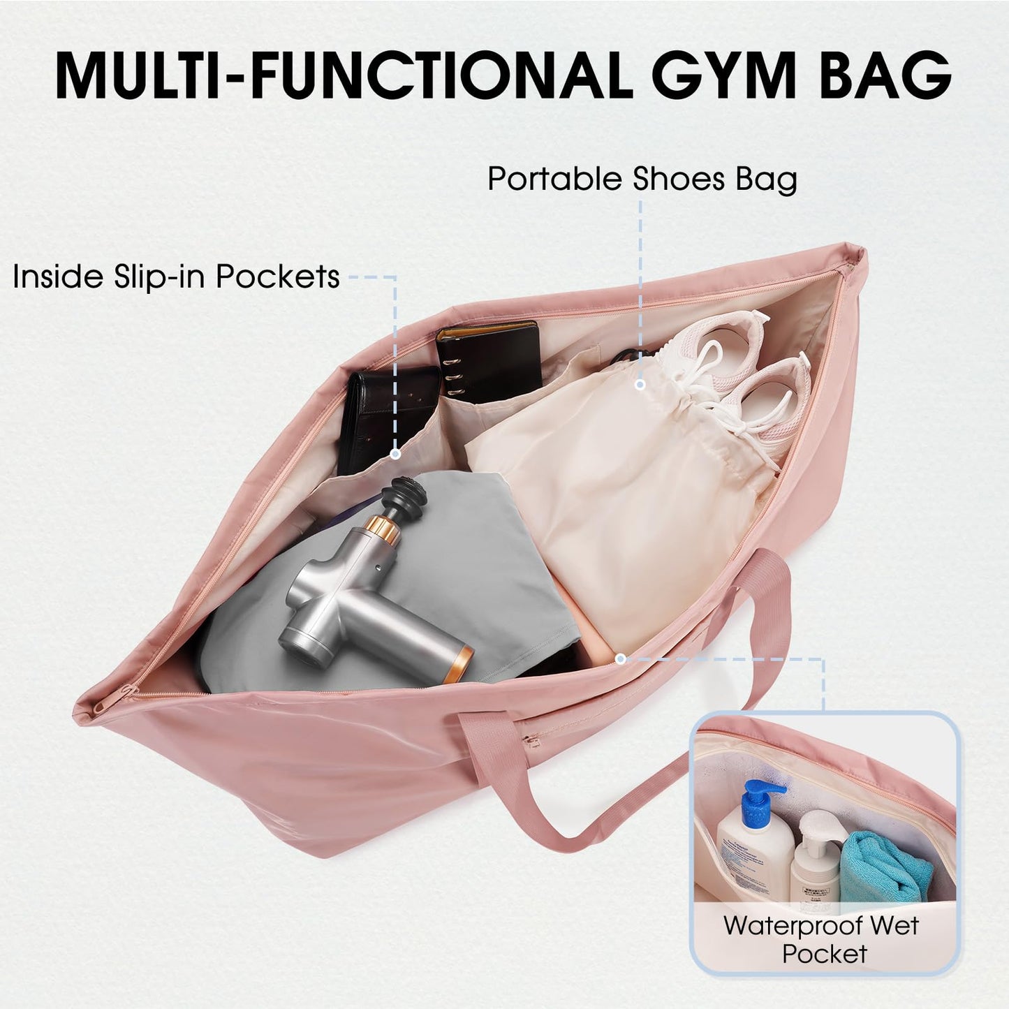 Large Yoga Mat Bag with Shoe & Wet Pocket