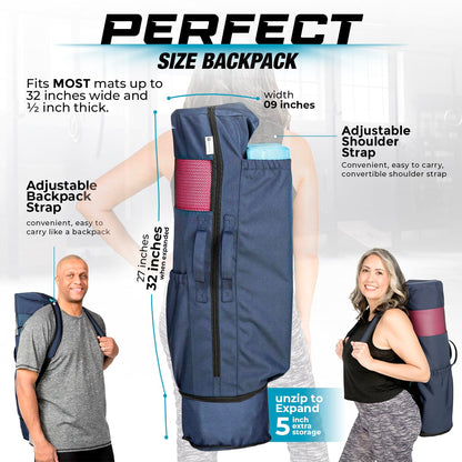 MAGNILAY Yoga Mat Bag with Adjustable Strap & Pockets