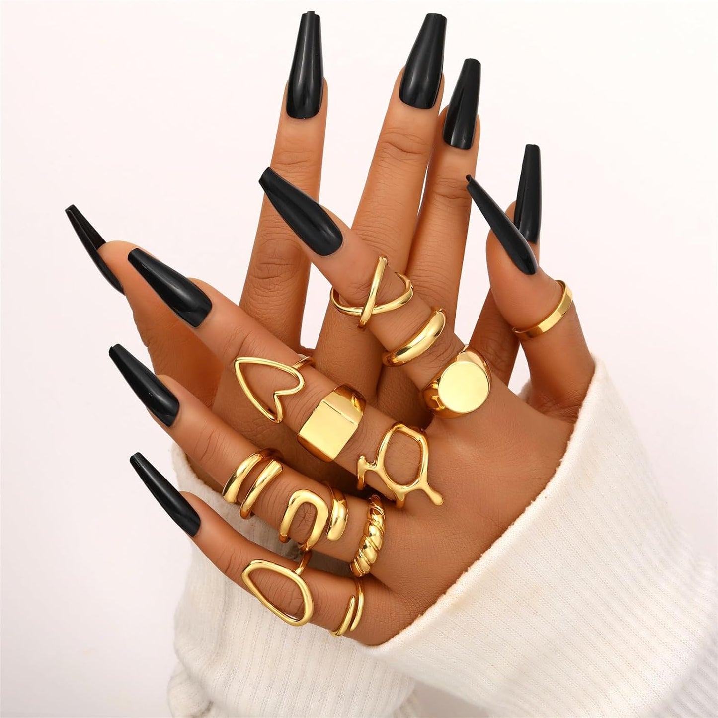 12-Piece Gold Stackable Rings