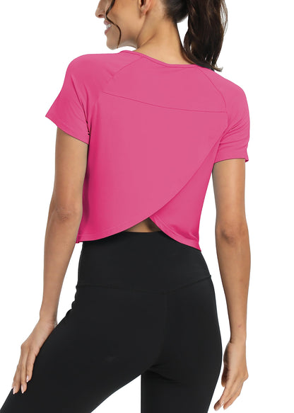 Mippo Women’s Cropped Split Back Workout Top