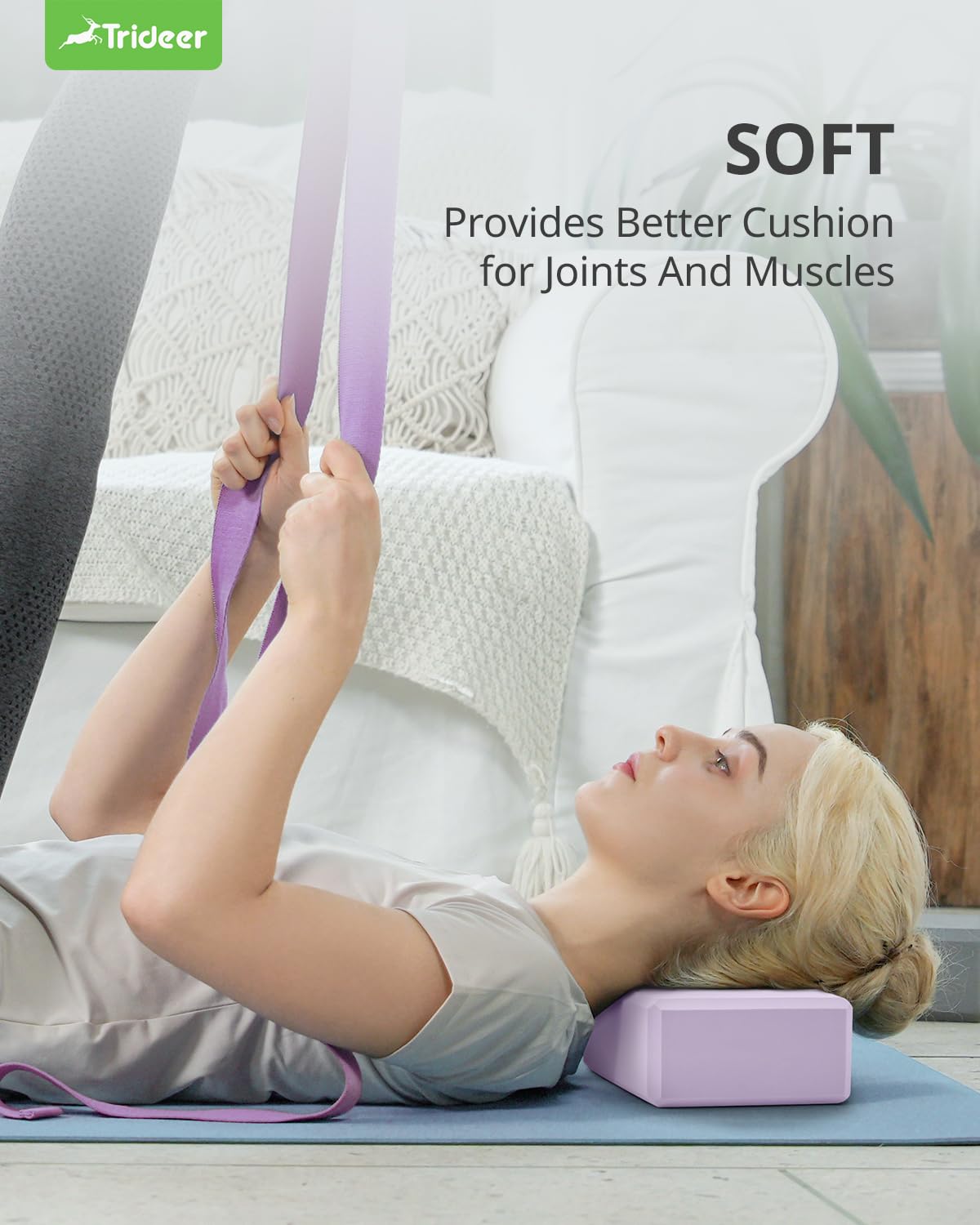 Trideer Yoga Blocks 2-Pack – Non-Slip Foam