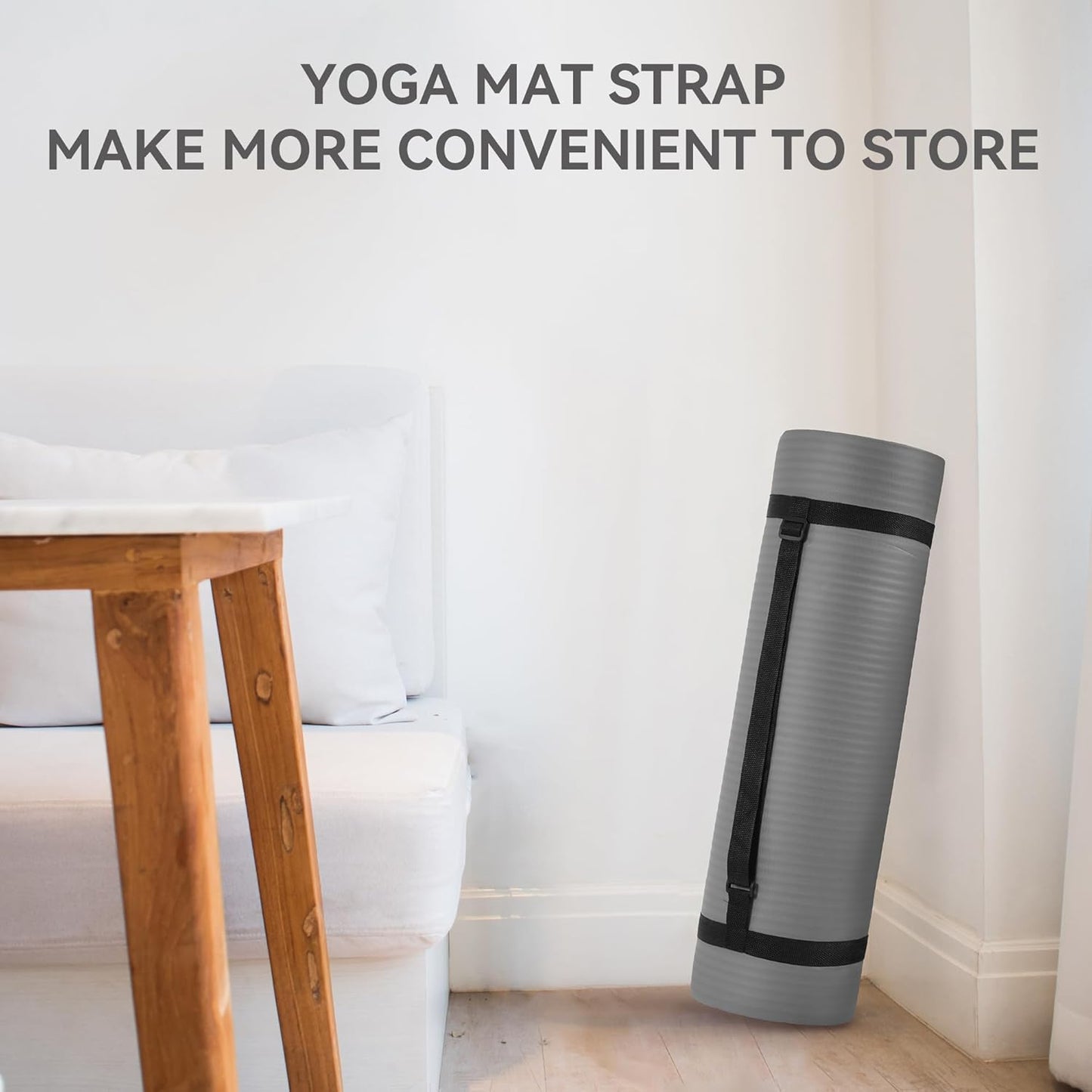 Extra Thick 1/2" High-Density Yoga Mat with Strap
