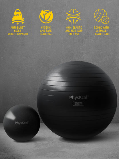 Yoga Ball with Pump – 4 Sizes for Fitness & Therapy