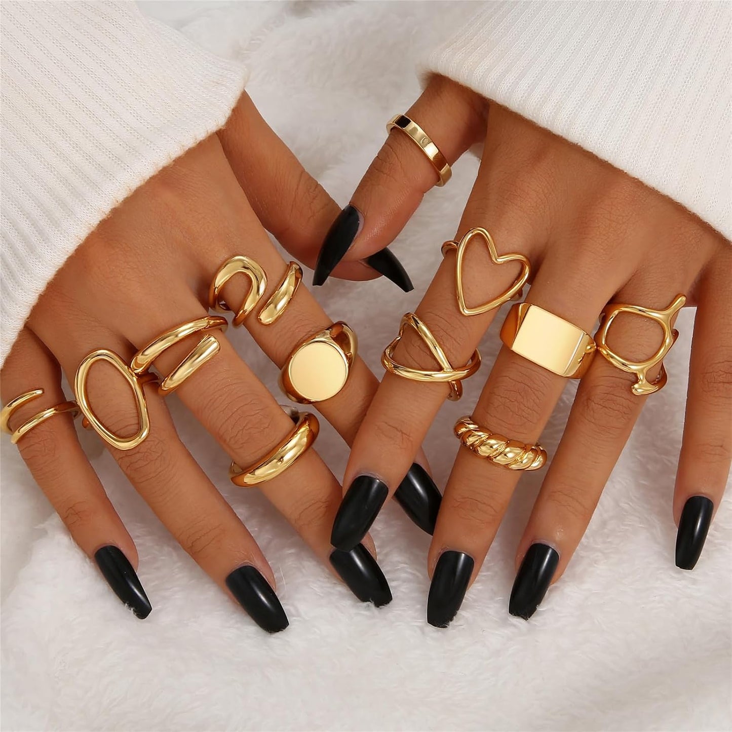 12-Piece Gold Stackable Rings