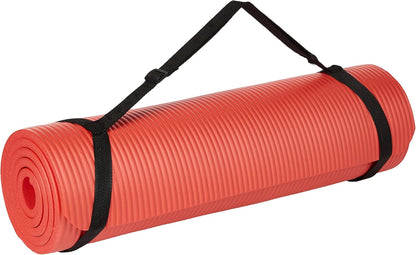 Extra Thick 1/2" High-Density Yoga Mat with Strap