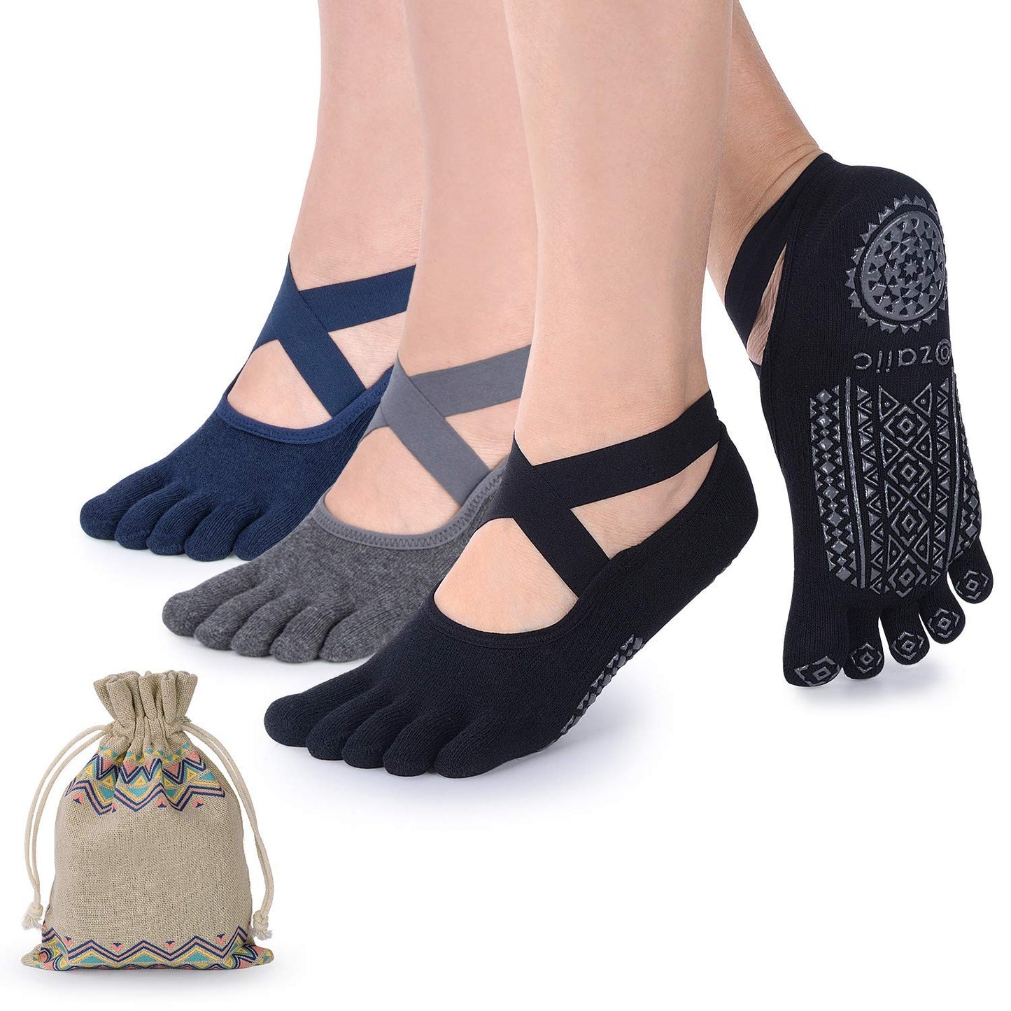 Ozaiic Women’s Non-Slip Yoga Socks with Grips