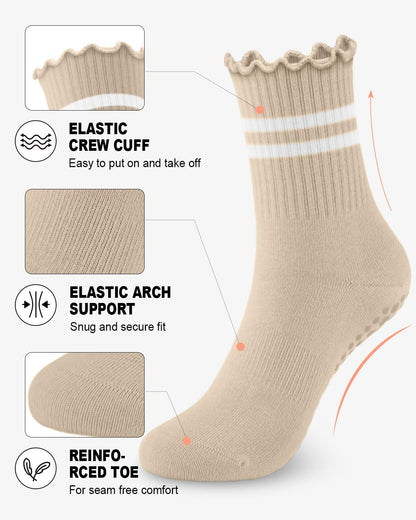 6 Pairs Women’s Non-Slip Pilates & Yoga Socks