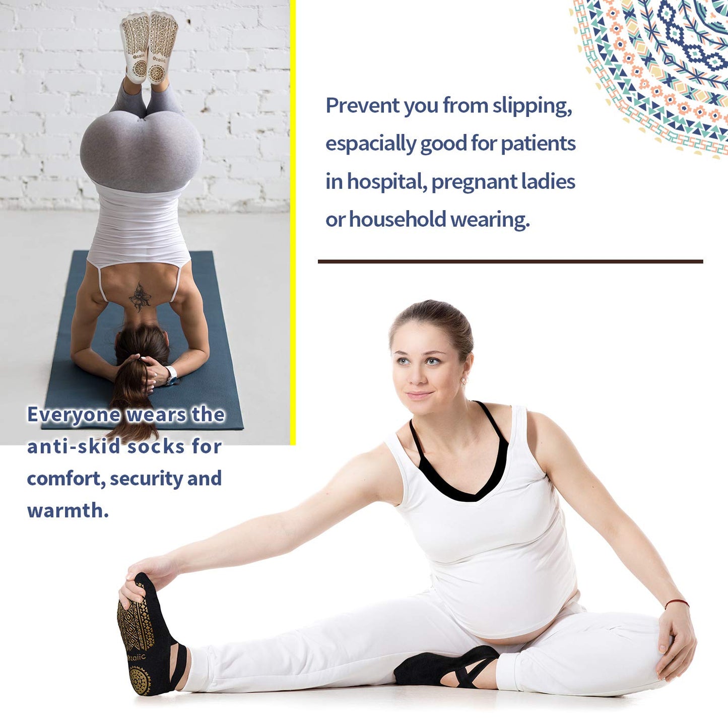 Ozaiic Non-Slip Yoga Socks for Women