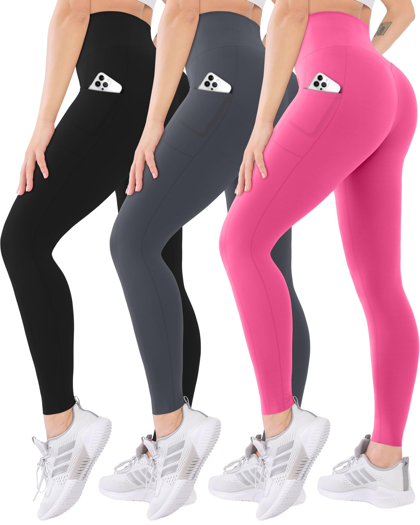 Blisset 3-Pack High Waisted Leggings for Women