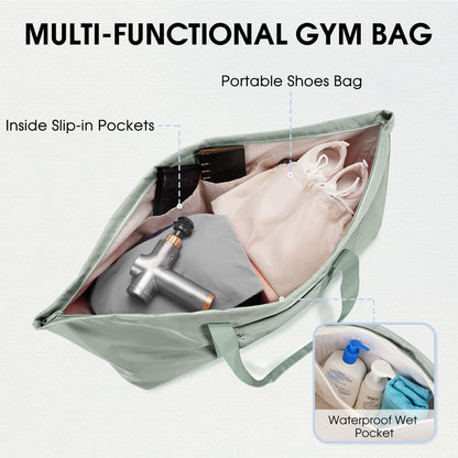 Large Yoga Mat Bag with Shoe & Wet Pocket