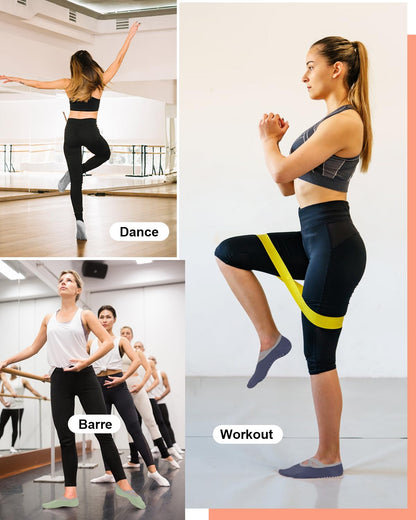 6 Pairs Women’s Non-Slip Pilates & Yoga Socks