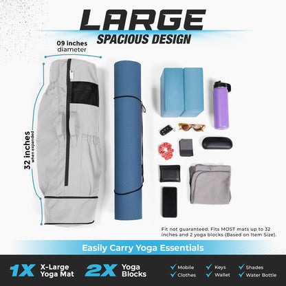 MAGNILAY Yoga Mat Bag with Adjustable Strap & Pockets