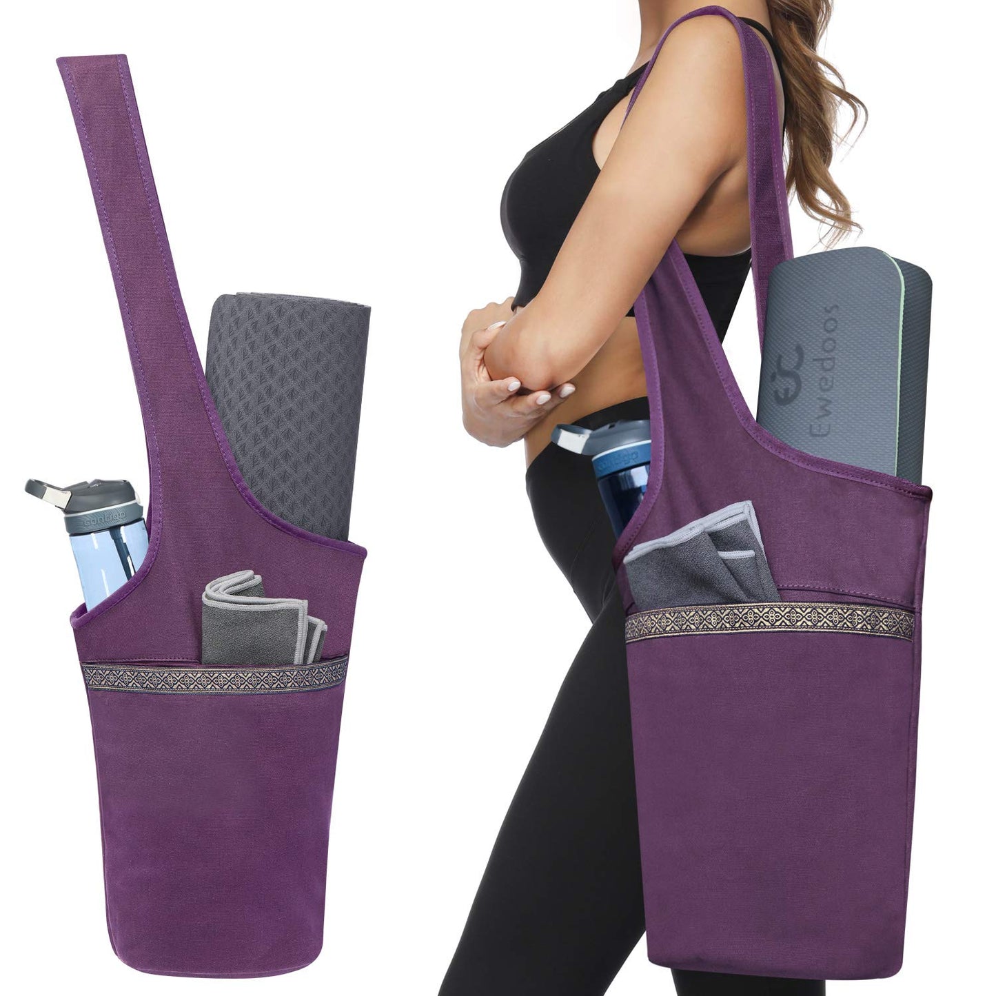 Ewedoos Yoga Mat Bag with Pocket