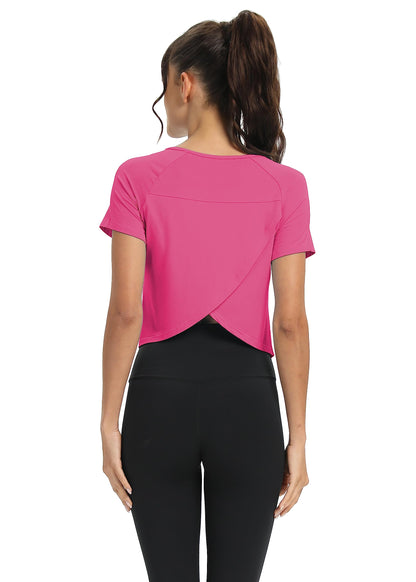 Mippo Women’s Cropped Split Back Workout Top