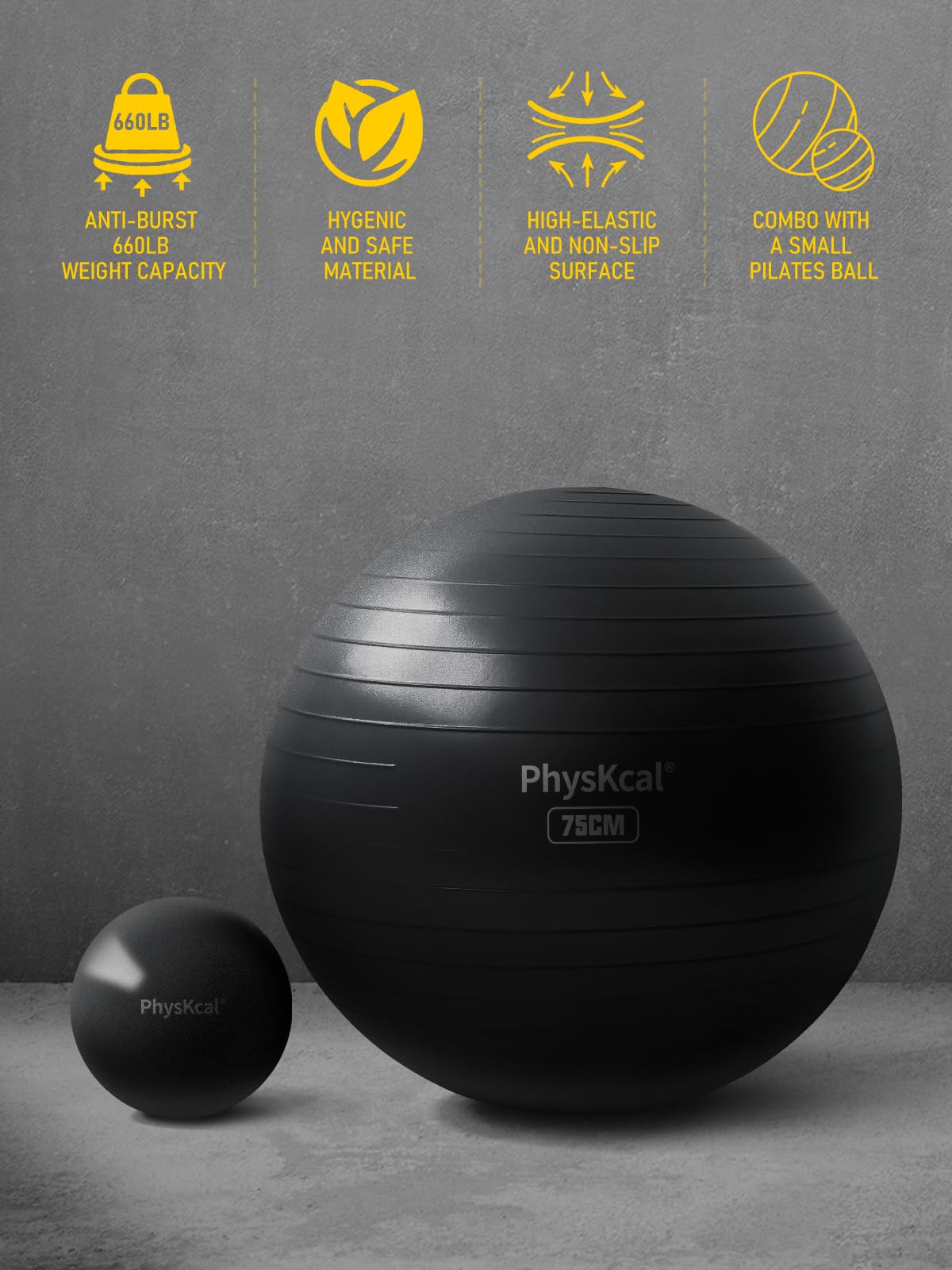 Yoga Ball with Pump – 4 Sizes for Fitness & Therapy