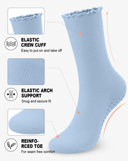 6 Pairs Women’s Non-Slip Pilates & Yoga Socks