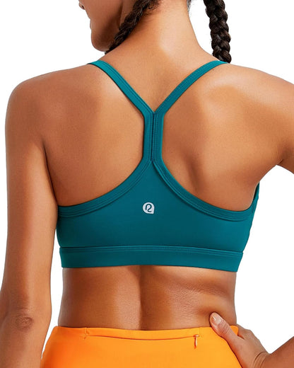 RUNNING GIRL Ruched V-Neck Sports Bra