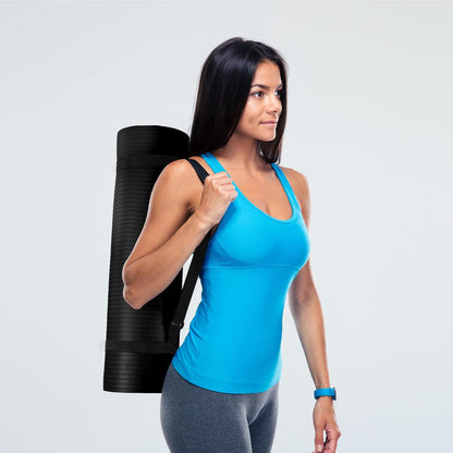 Extra Thick 1/2" High-Density Yoga Mat with Strap