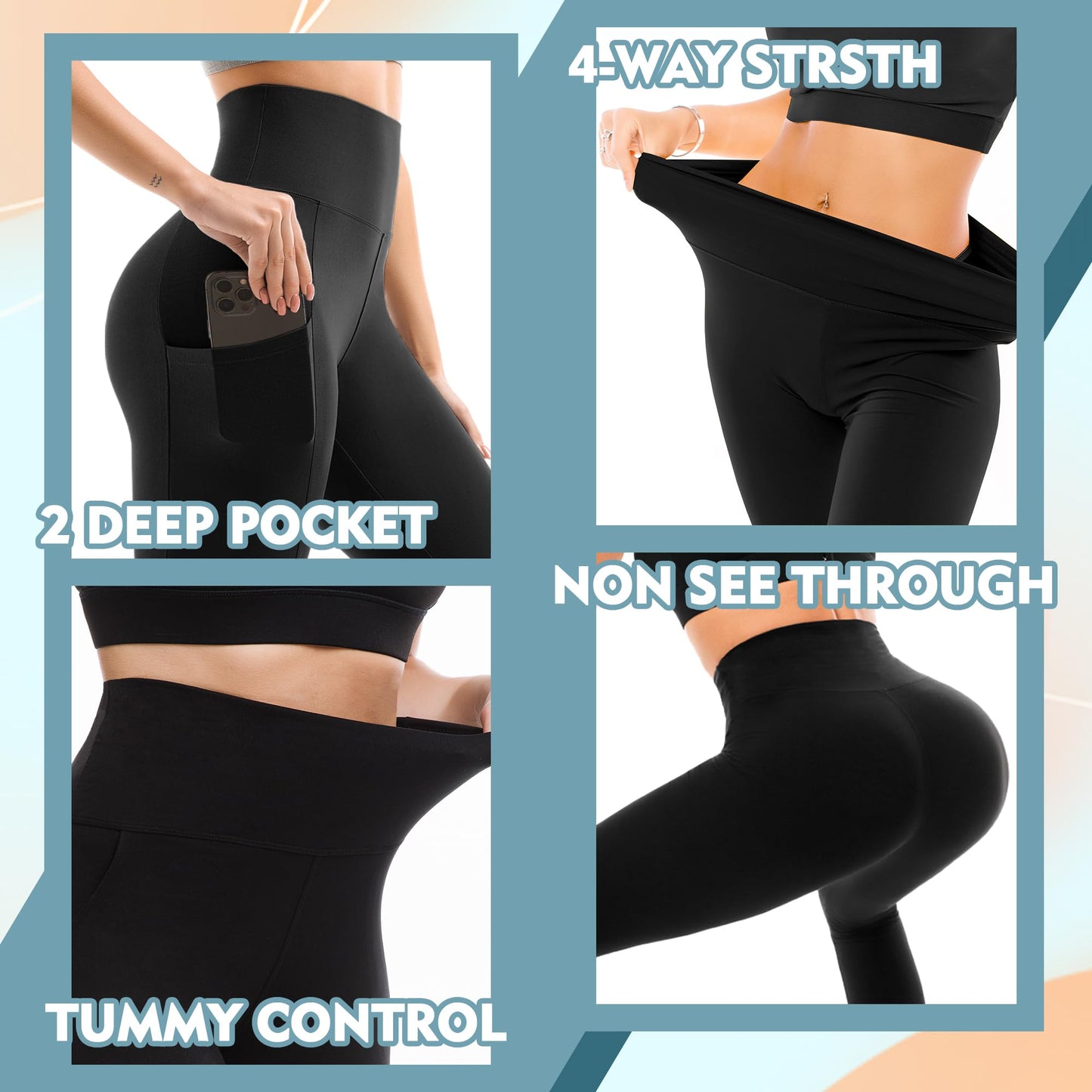 SINOPHANT High Waisted Leggings with Pockets