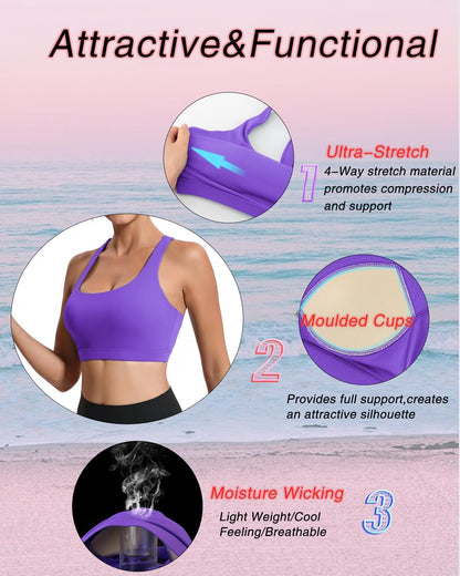 RUNNING GIRL High-Support Racerback Sports Bra