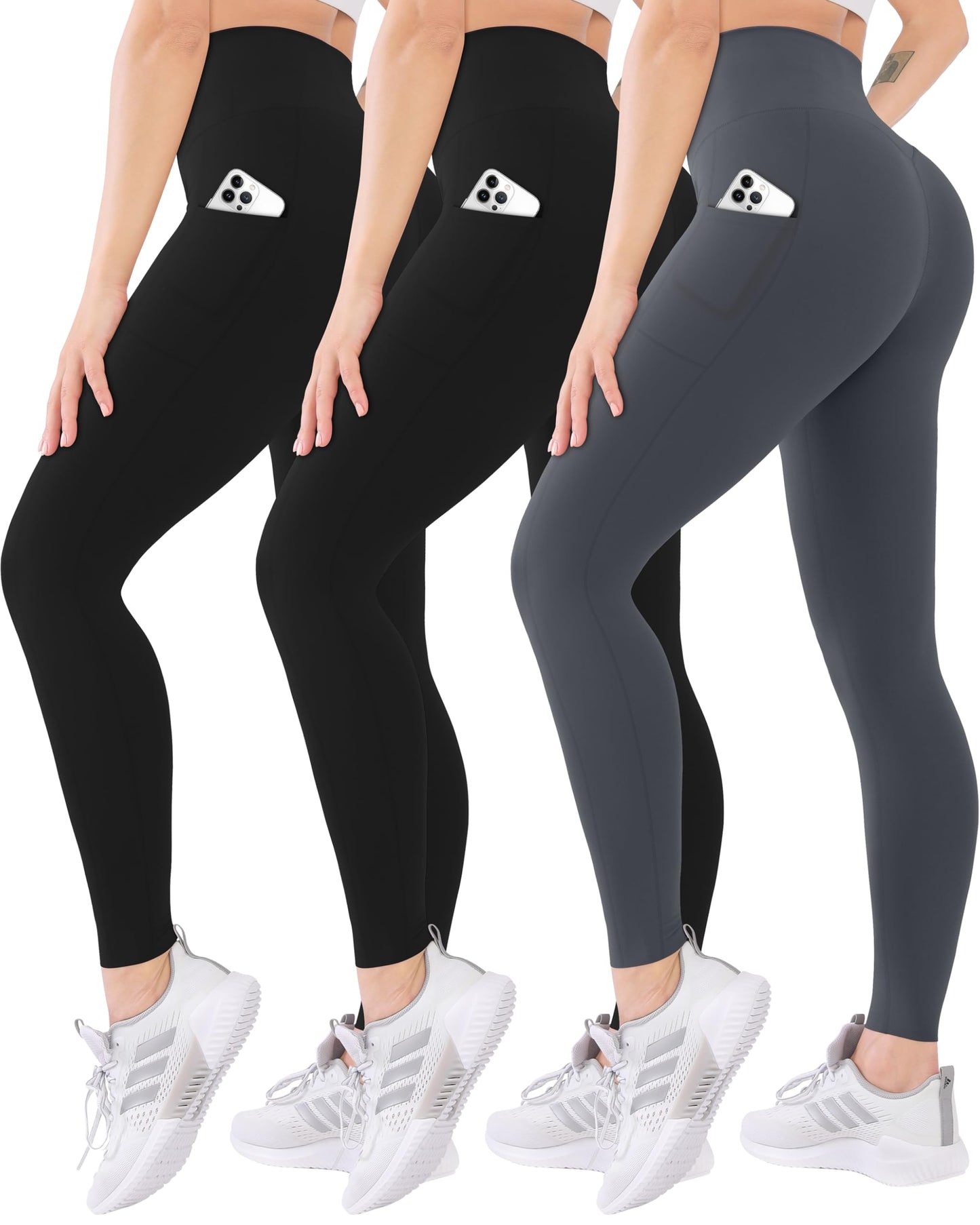 Blisset 3-Pack High Waisted Leggings for Women
