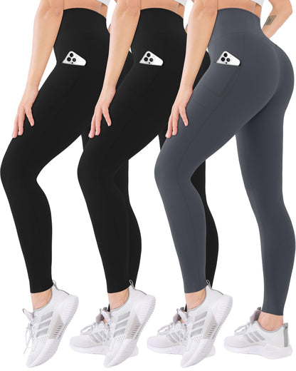 Blisset 3-Pack High Waisted Leggings for Women
