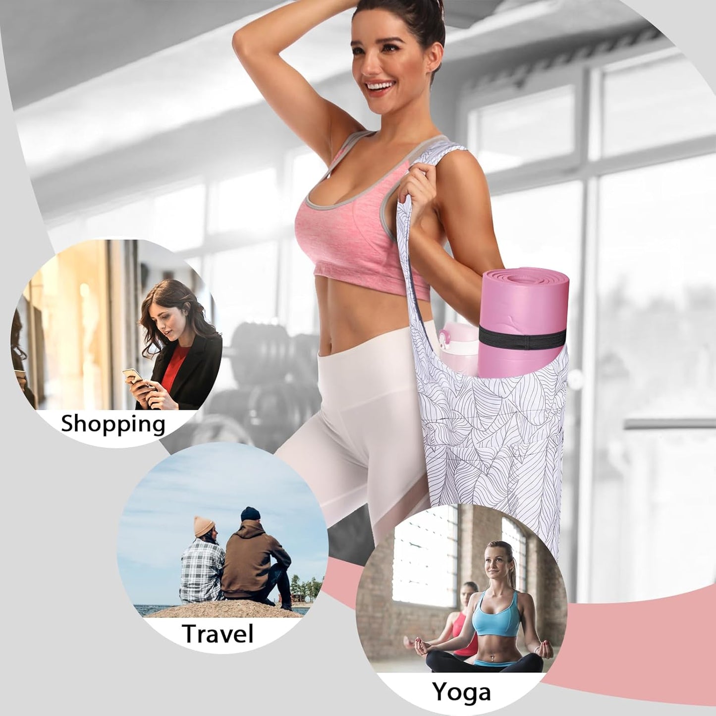 IwIeIaIrI Yoga Mat Bag with Adjustable Strap & Extra Pockets