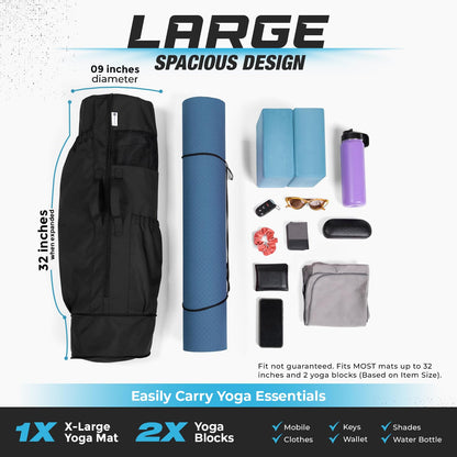 MAGNILAY Yoga Mat Bag with Adjustable Strap & Pockets