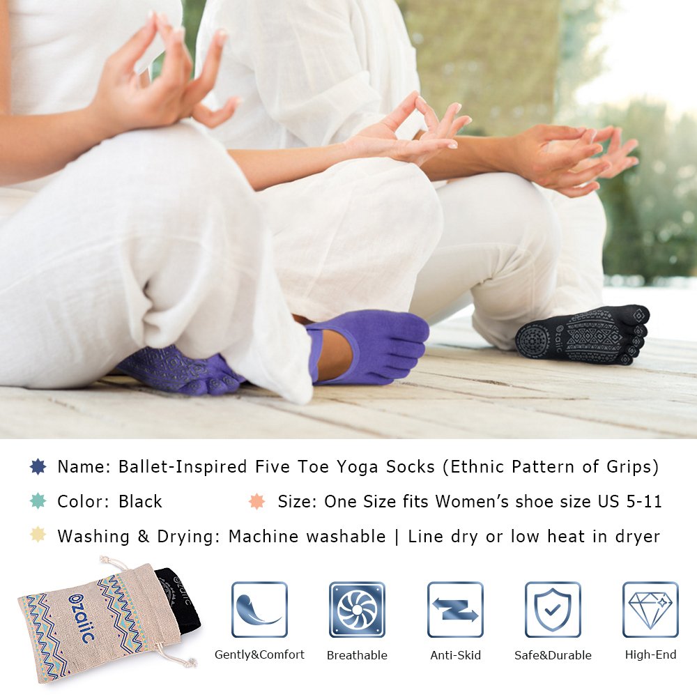 Ozaiic Women’s Non-Slip Yoga Socks with Grips