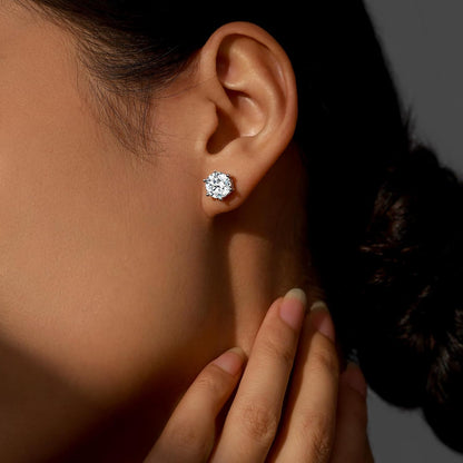 Diamond Rose Pendant & Moissanite Earrings Set