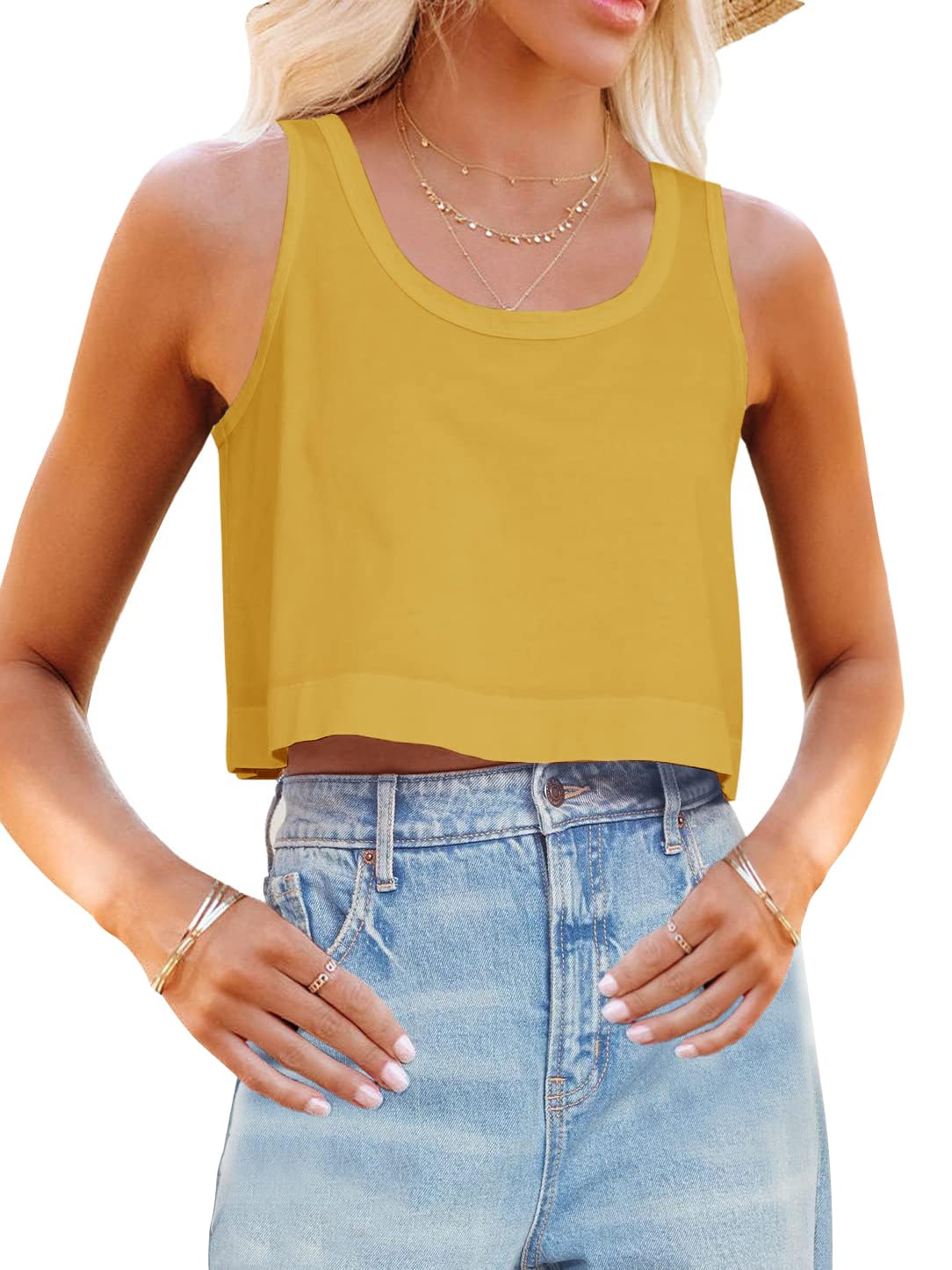 Aoysky Women’s Cotton Crop Tank Top