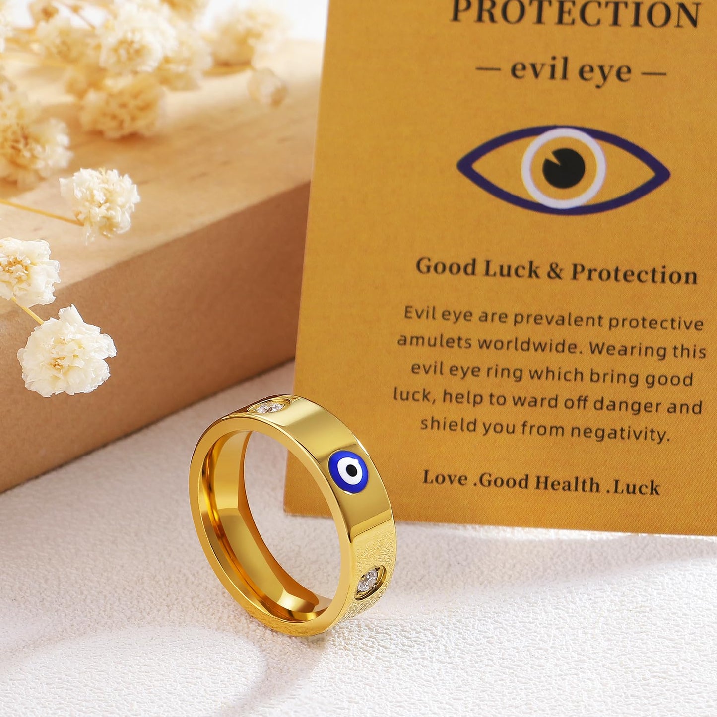 18K Gold Evil Eye Ring