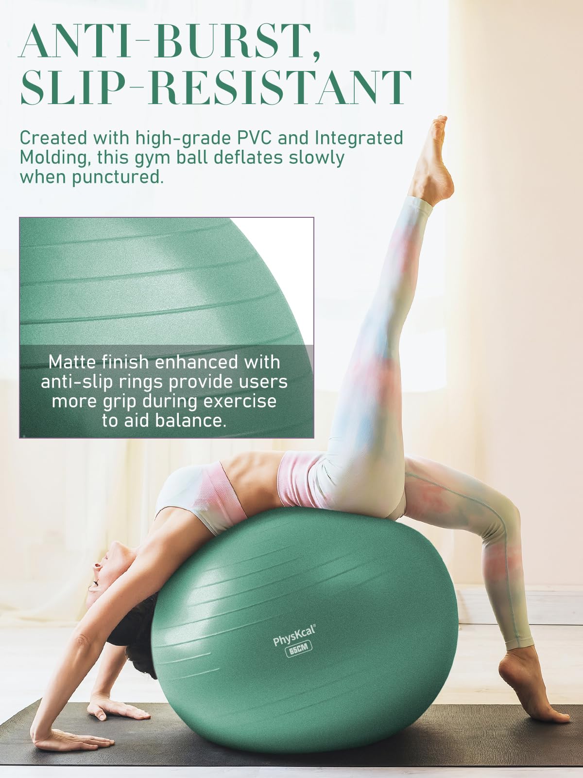 Yoga Ball with Pump – 4 Sizes for Fitness & Therapy